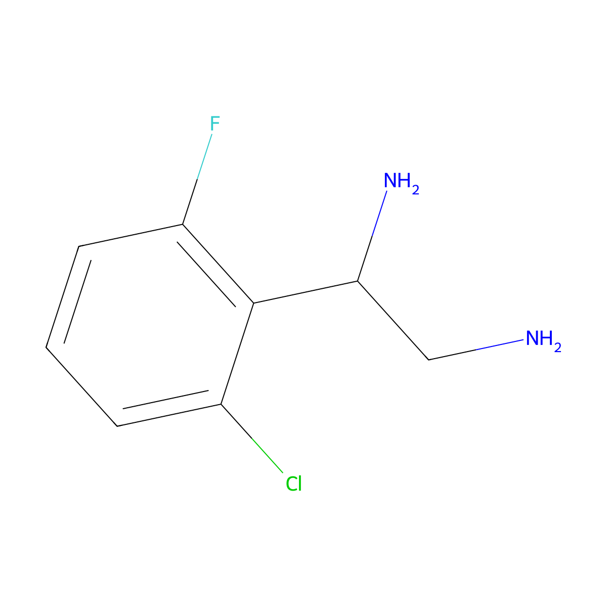 (1R)-1-(2-Chloro-6-fluorophenyl)ethane-1,2-diamine molecular structure, CAS 1213451-13-8