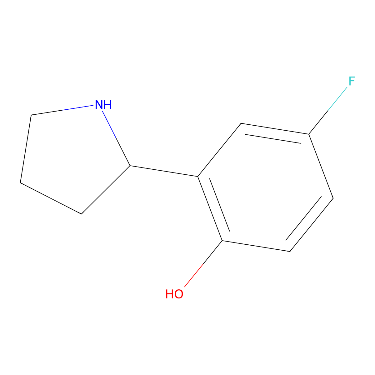 (R)-4-Fluoro-2-(pyrrolidin-2-yl)phenol molecular structure, CAS 1213451-21-8