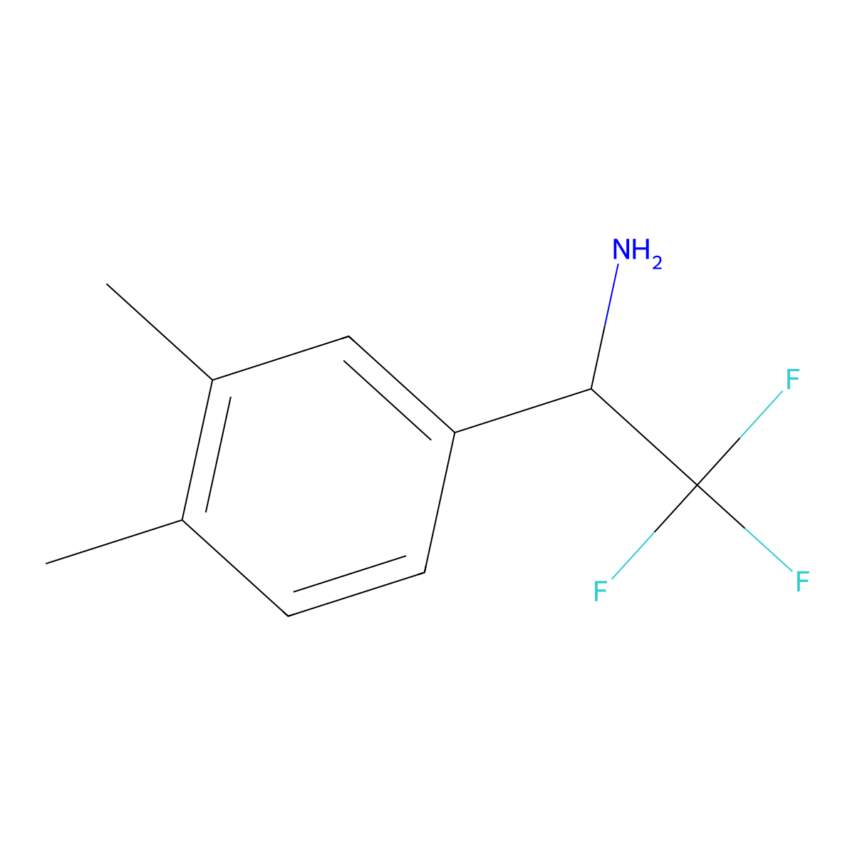 (S)-1-(3,4-Dimethylphenyl)-2,2,2-trifluoroethan-1-amine molecular structure, CAS 1213453-44-1