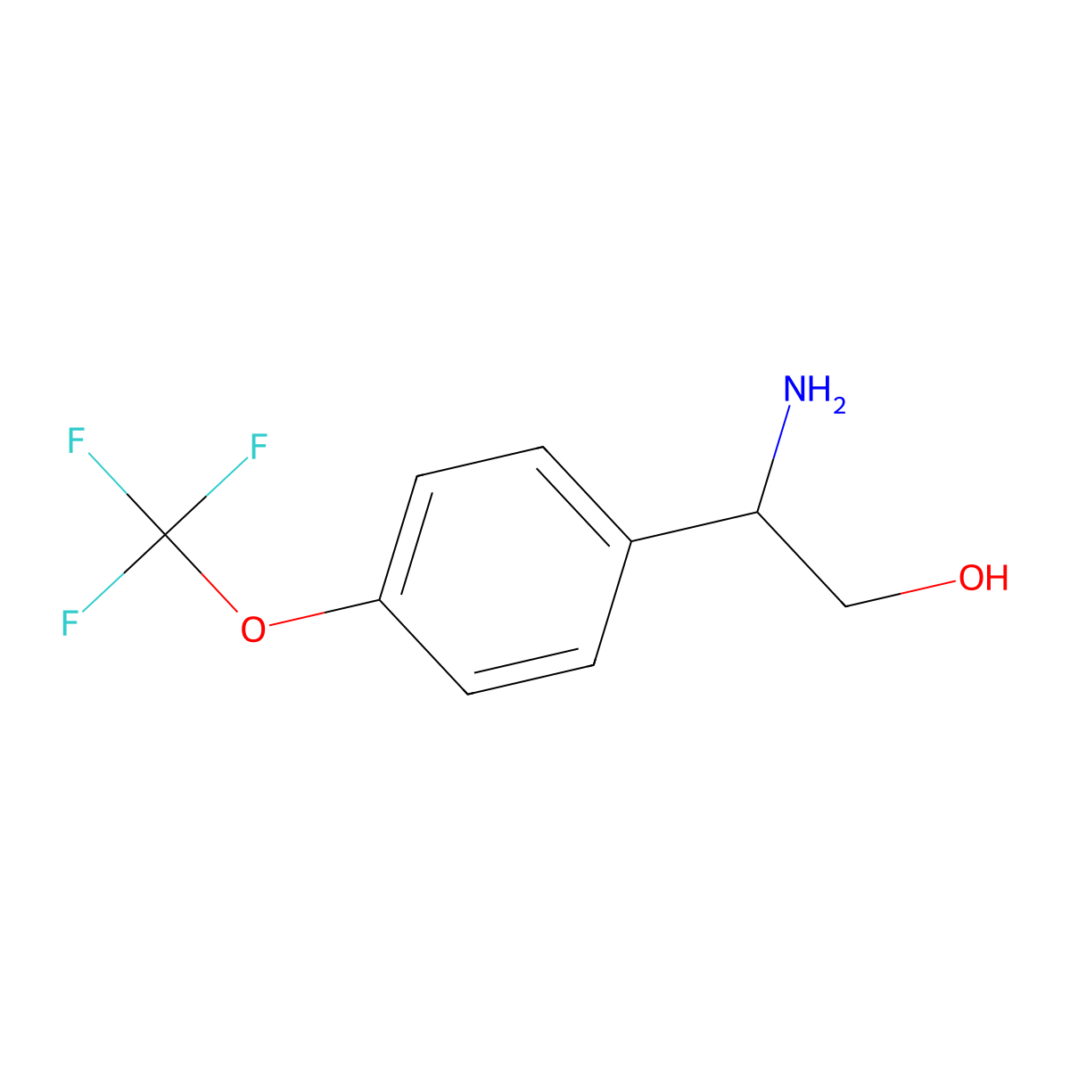 (S)-2-Amino-2-(4-(trifluoromethoxy)phenyl)ethanol molecular structure, CAS 1213455-86-7