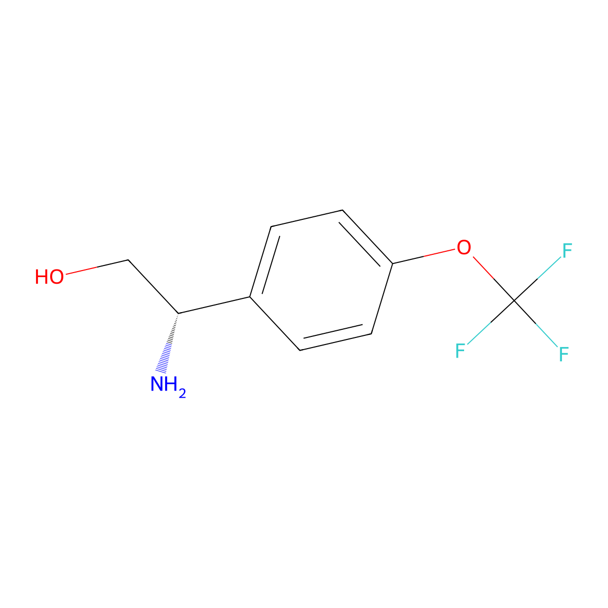 (S)-2-Amino-2-(4-(trifluoromethoxy)phenyl)ethanol molecular structure, CAS 1213455-86-7