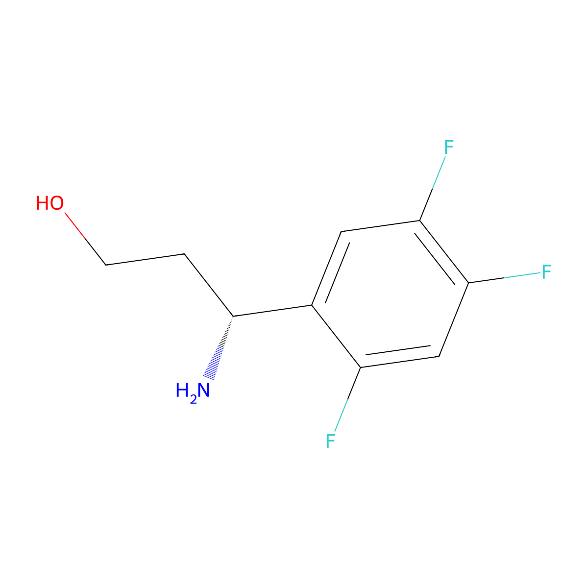 (3R)-3-Amino-3-(2,4,5-trifluorophenyl)propan-1-OL molecular structure, CAS 1213456-59-7