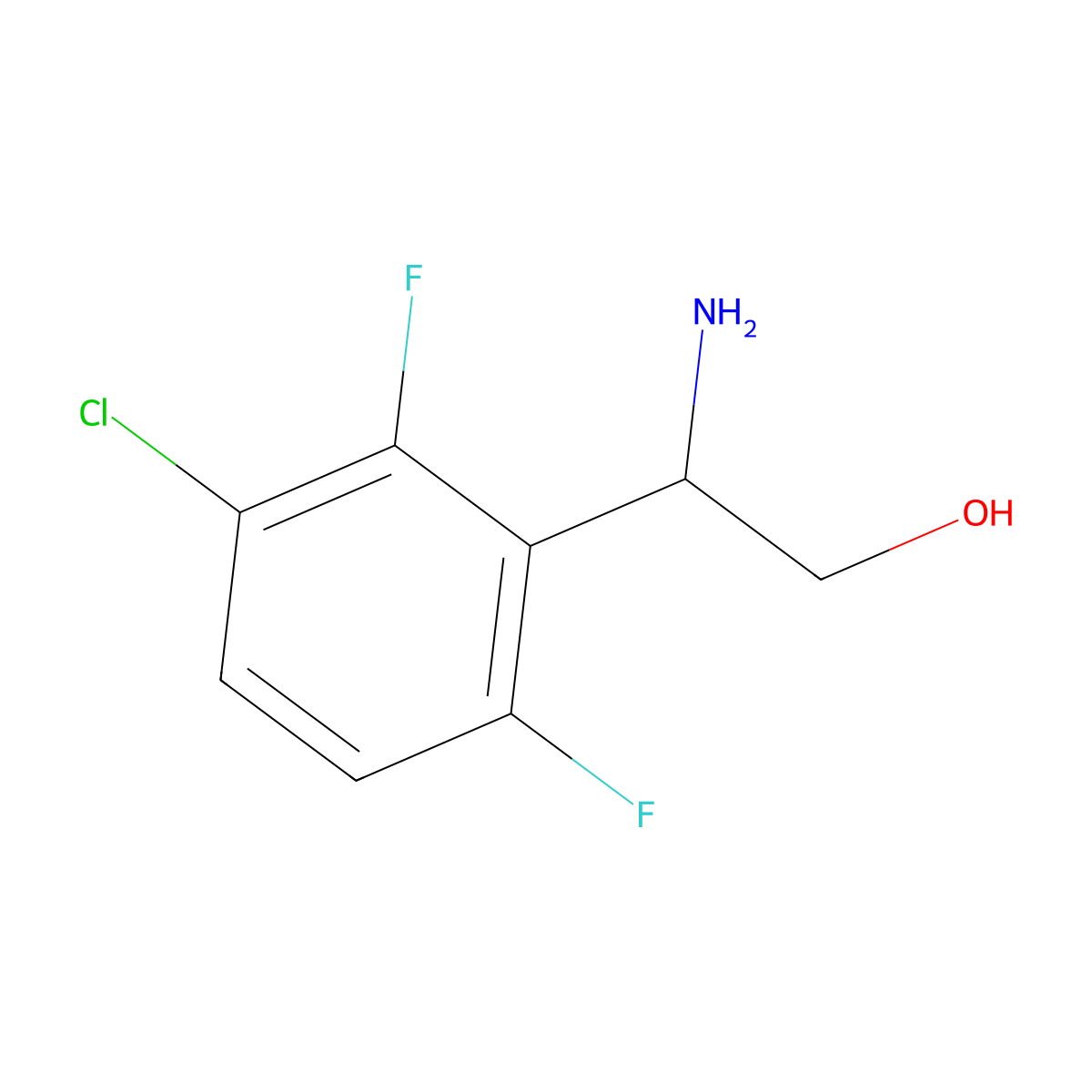 (2S)-2-Amino-2-(3-chloro-2,6-difluorophenyl)ethan-1-OL molecular structure, CAS 1213457-43-2