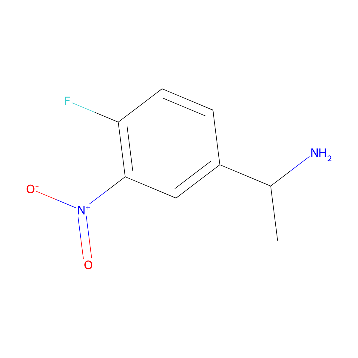 (1R)-1-(4-fluoro-3-nitrophenyl)ethan-1-amine molecular structure, CAS 1213457-60-3