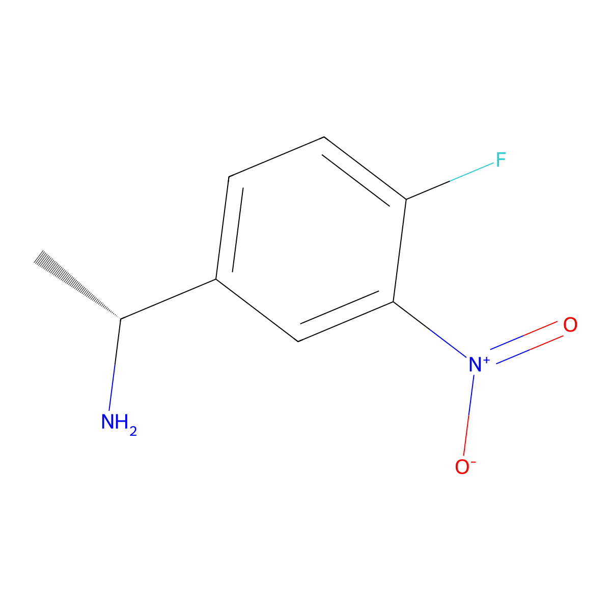 (1R)-1-(4-fluoro-3-nitrophenyl)ethan-1-amine molecular structure, CAS 1213457-60-3