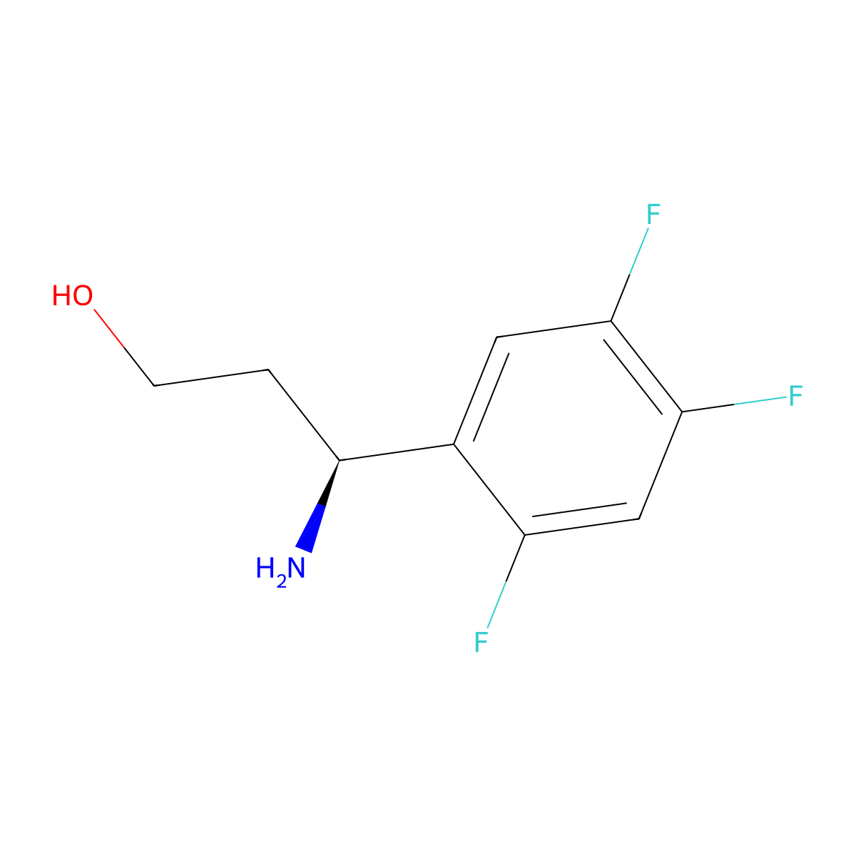 (3S)-3-Amino-3-(2,4,5-trifluorophenyl)propan-1-OL molecular structure, CAS 1213457-76-1
