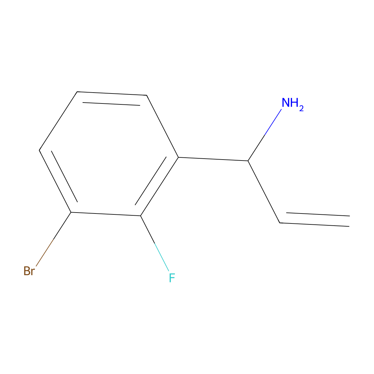 (1R)-1-(3-Bromo-2-fluorophenyl)prop-2-enylamine molecular structure, CAS 1213458-76-4