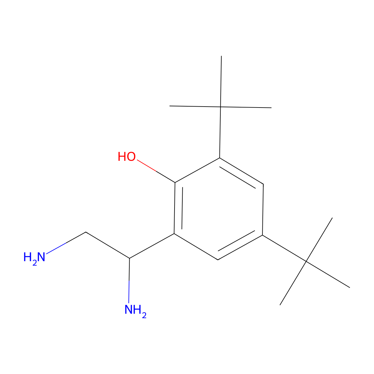 2,4-Di-tert-butyl-6-[(1S)-1,2-diaminoethyl]phenol molecular structure, CAS 1213460-36-6