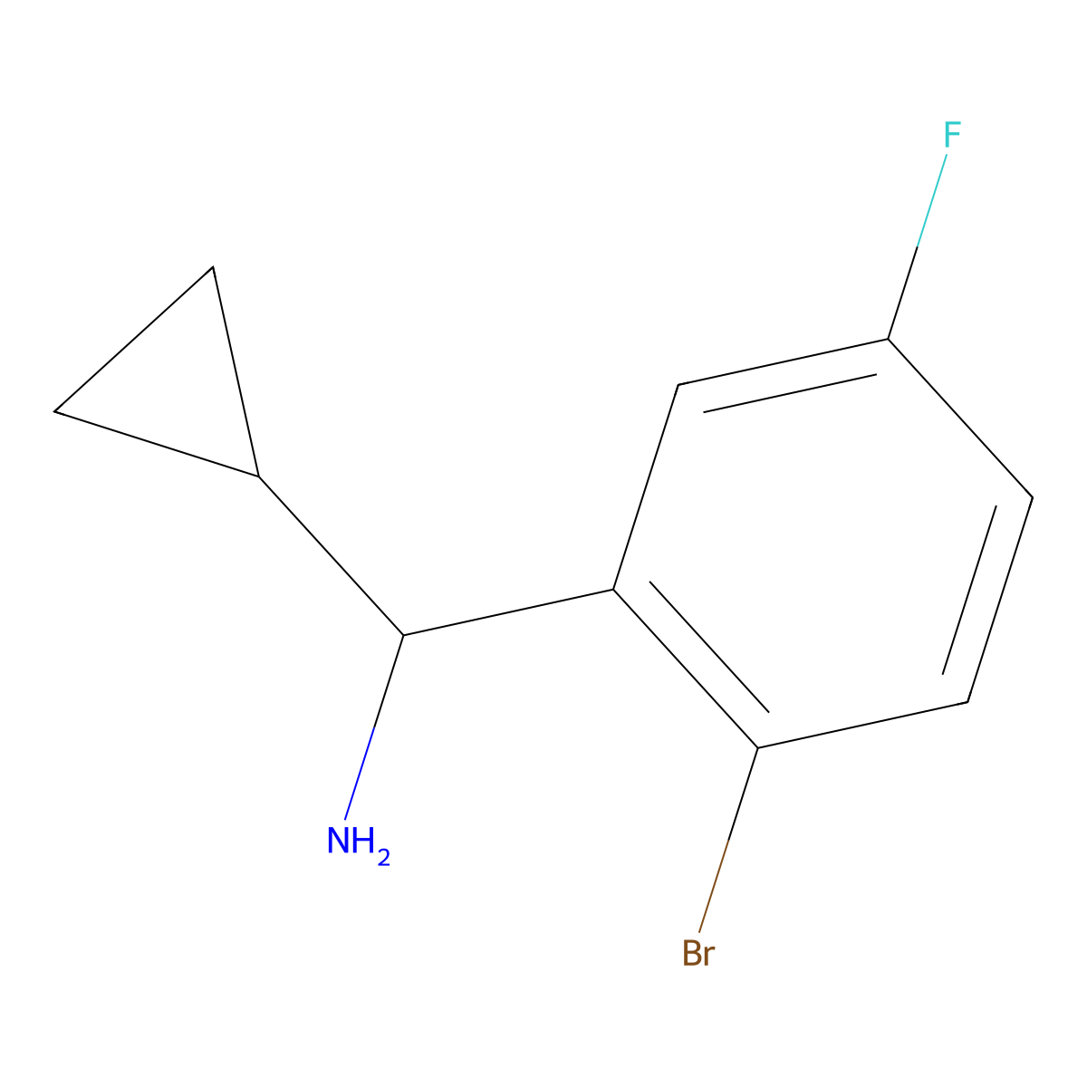 (S)-(2-Bromo-5-fluorophenyl)(cyclopropyl)methanamine molecular structure, CAS 1213462-25-9