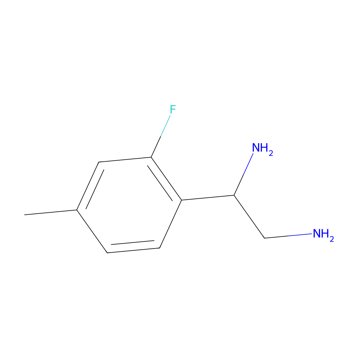 (1R)-1-(2-Fluoro-4-methylphenyl)ethane-1,2-diamine molecular structure, CAS 1213463-05-8