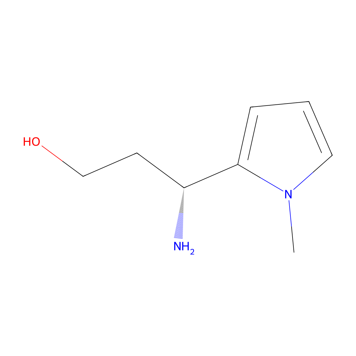 (3R)-3-amino-3-(1-methyl-1H-pyrrol-2-yl)propan-1-ol molecular structure, CAS 1213463-78-5