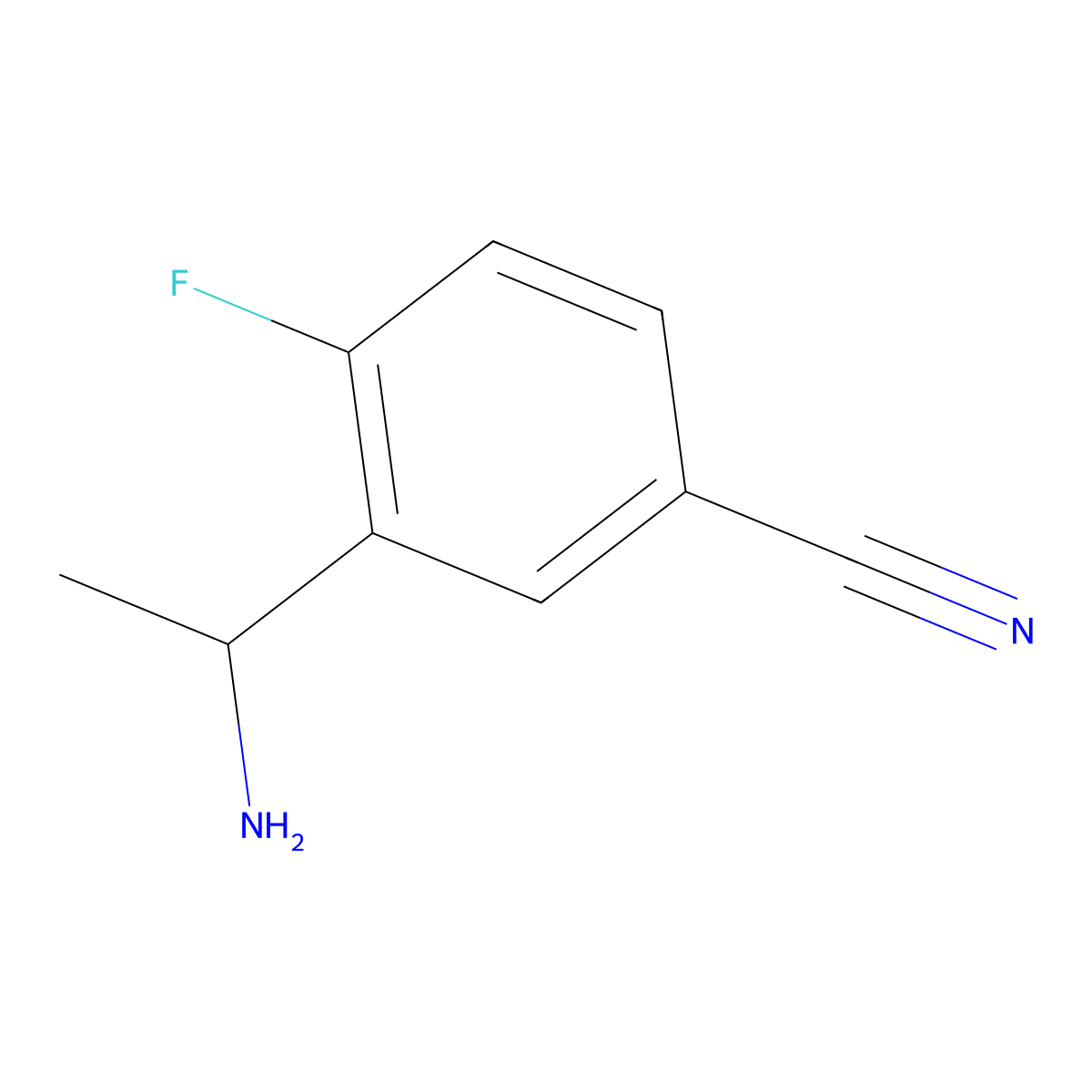 (S)-3-(1-Aminoethyl)-4-fluorobenzonitrile molecular structure, CAS 1213464-30-2