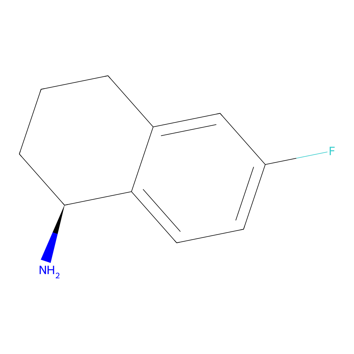 (1S)-6-Fluoro-1,2,3,4-tetrahydronaphthalen-1-amine molecular structure, CAS 1213465-25-8