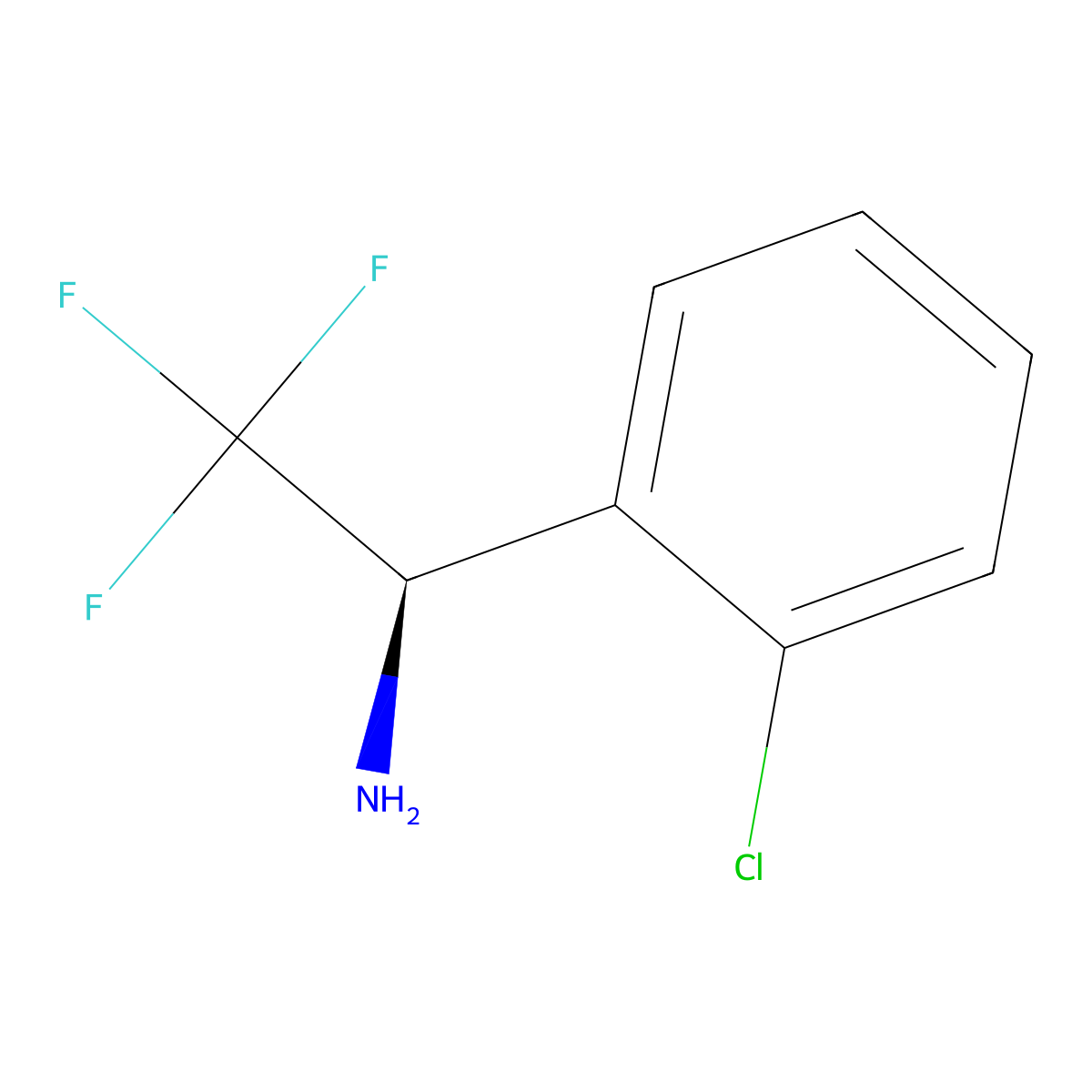 (1R)-1-(2-chlorophenyl)-2,2,2-trifluoroethan-1-amine molecular structure, CAS 1213465-98-5
