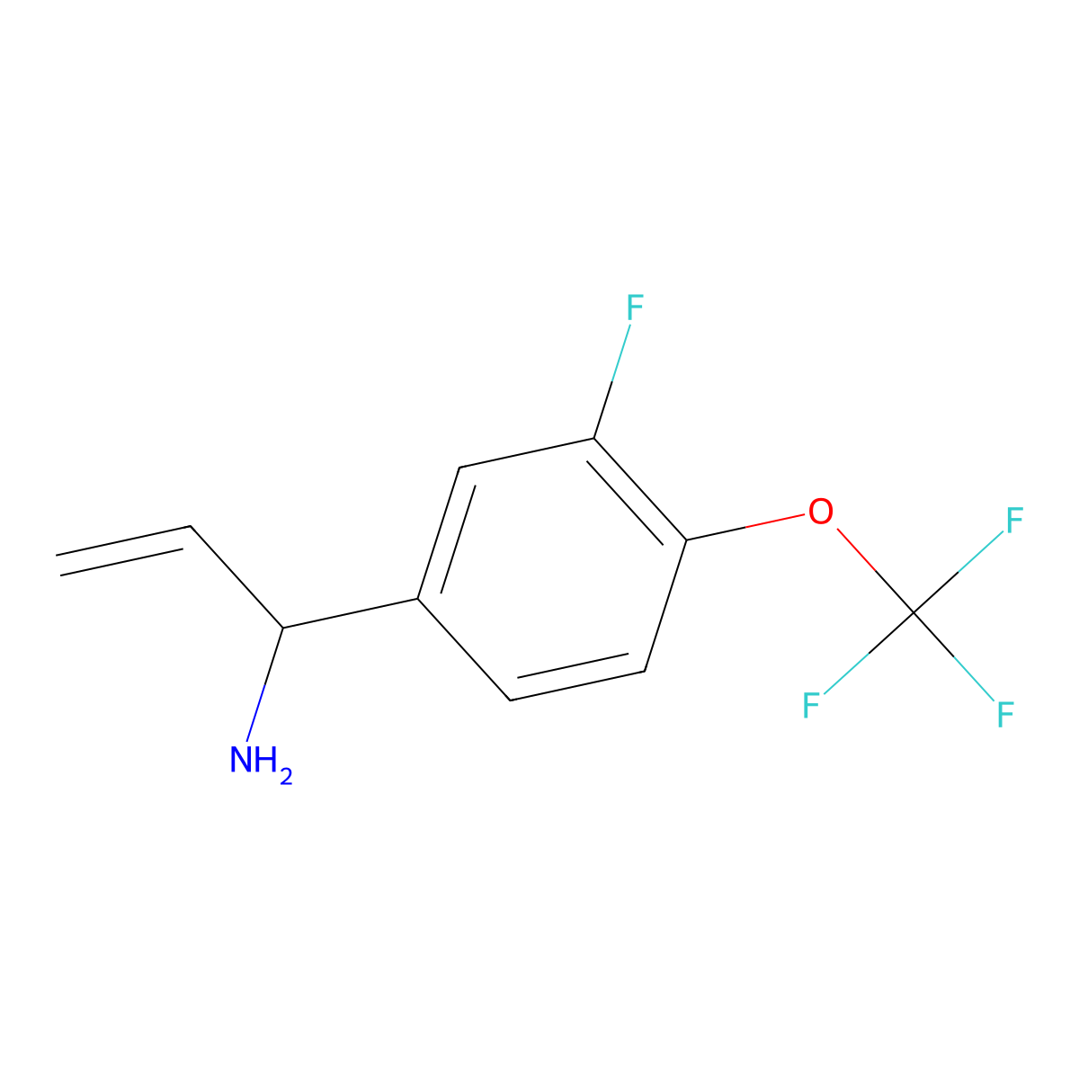 (1R)-1-[3-Fluoro-4-(trifluoromethoxy)phenyl]prop-2-enylamine molecular structure, CAS 1213468-46-2