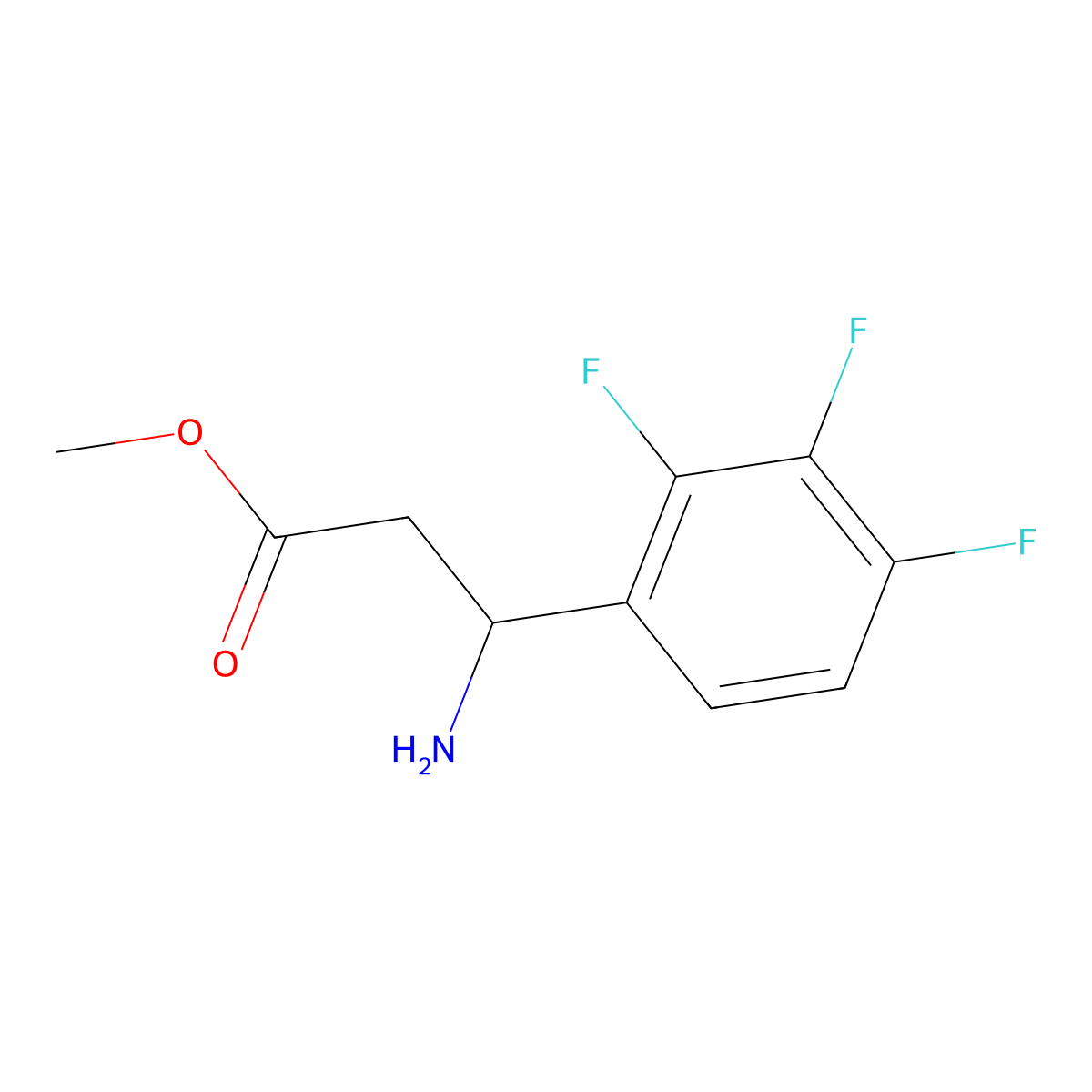 Methyl (3R)-3-amino-3-(2,3,4-trifluorophenyl)propanoate molecular structure, CAS 1213470-95-1