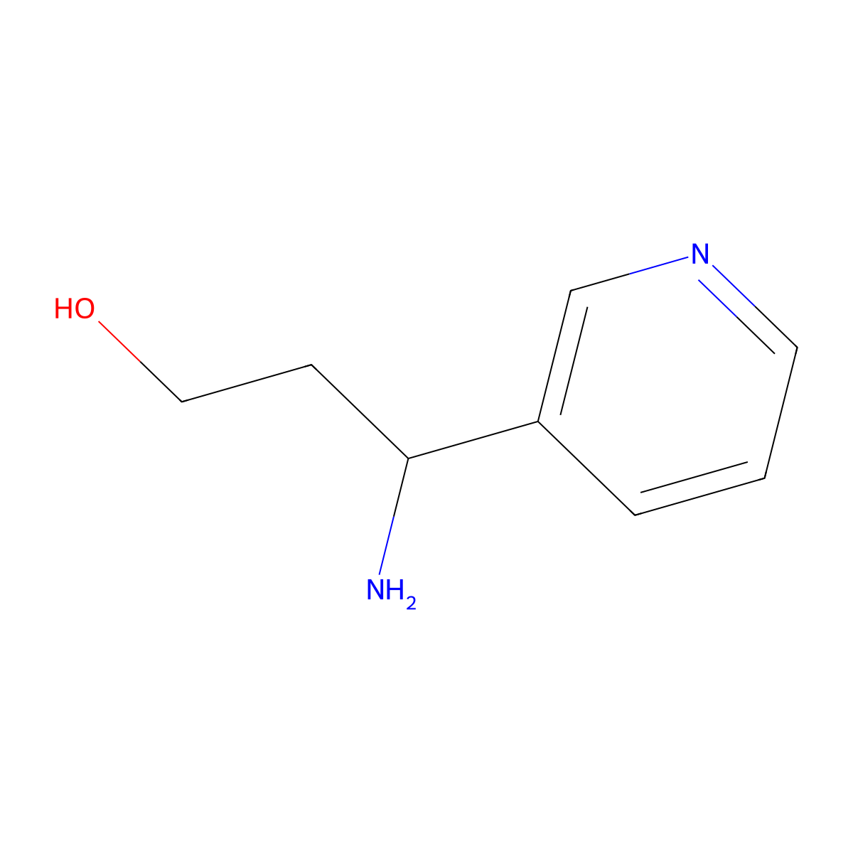 (3R)-3-amino-3-(pyridin-3-yl)propan-1-ol molecular structure, CAS 1213472-72-0