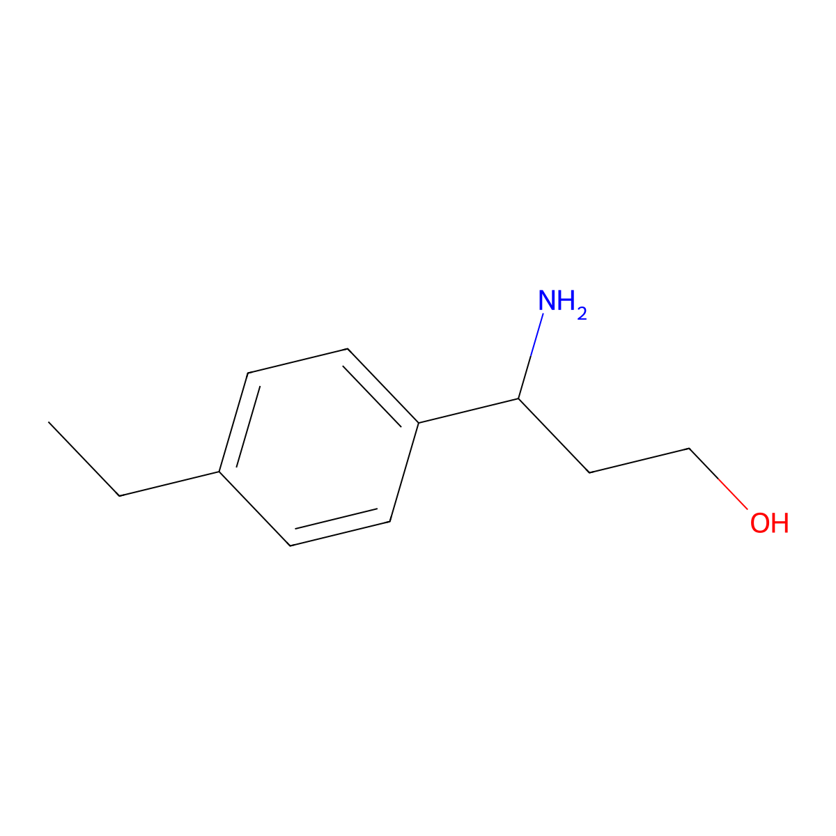 (3R)-3-amino-3-(4-ethylphenyl)propan-1-ol molecular structure, CAS 1213473-76-7