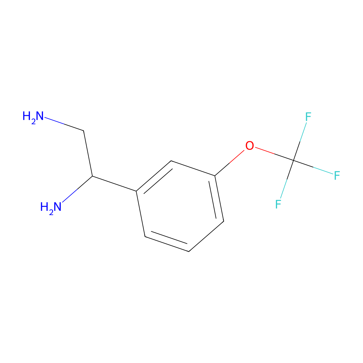 (1S)-1-[3-(trifluoromethoxy)phenyl]ethane-1,2-diamine molecular structure, CAS 1213473-80-3