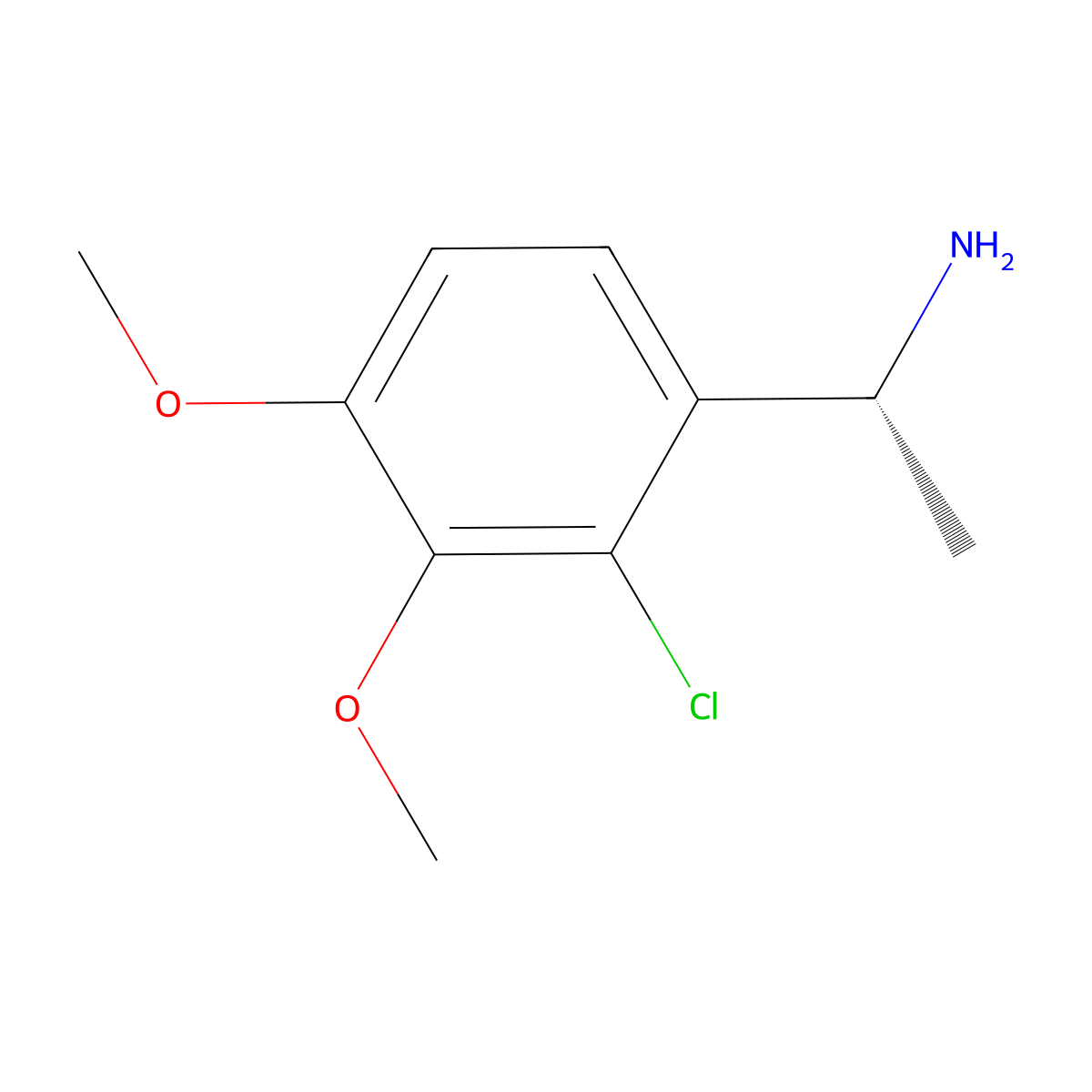 (1R)-1-(2-chloro-3,4-dimethoxyphenyl)ethan-1-amine molecular structure, CAS 1213477-09-8