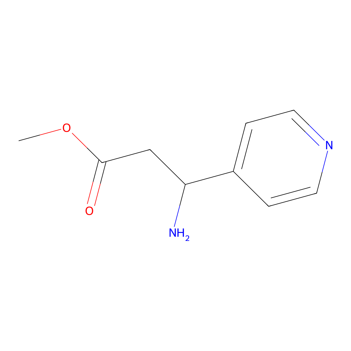 methyl (3S)-3-amino-3-(pyridin-4-yl)propanoate molecular structure, CAS 1213477-41-8