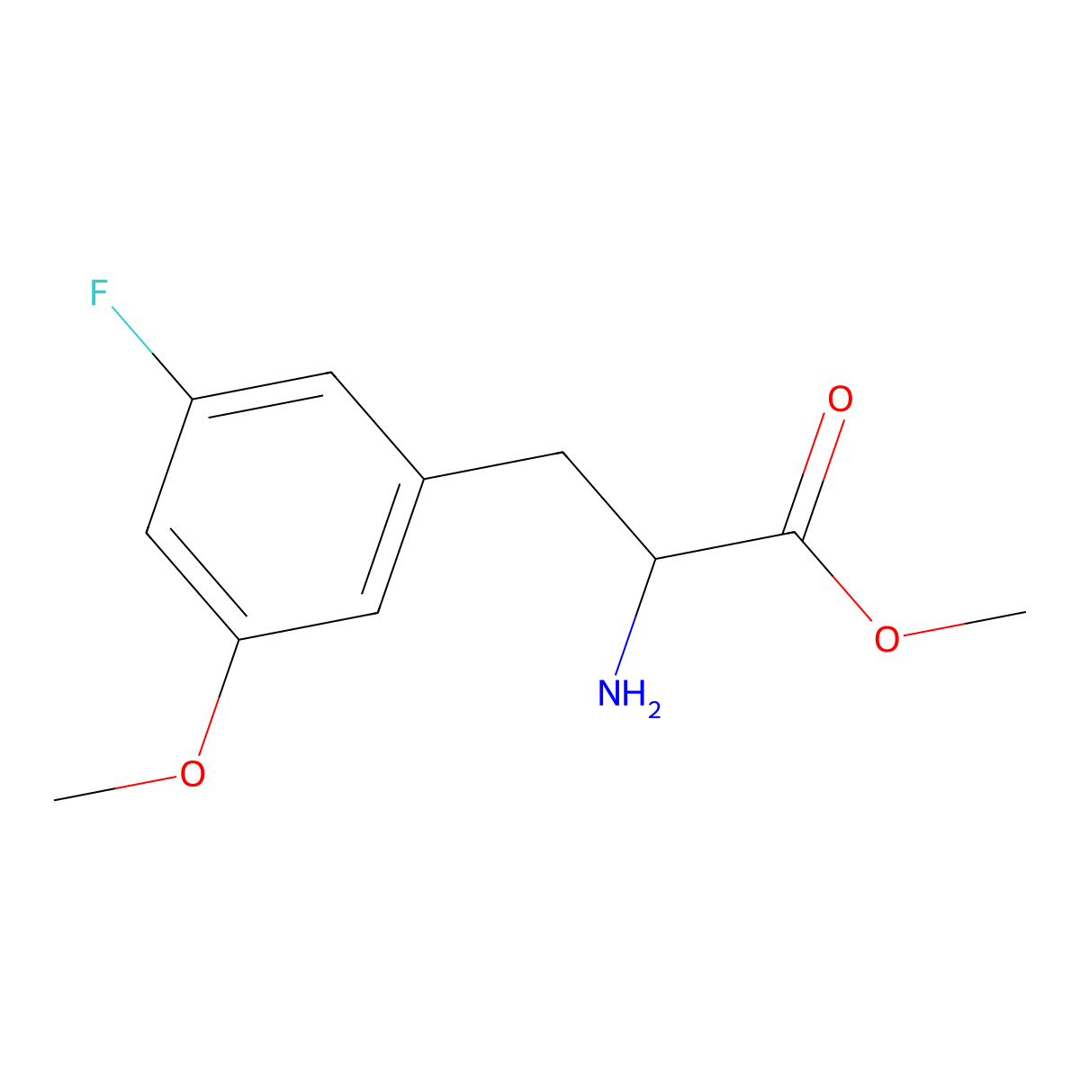 Methyl (R)-2-amino-3-(3-fluoro-5-methoxyphenyl)propanoate molecular structure, CAS 1213479-06-1