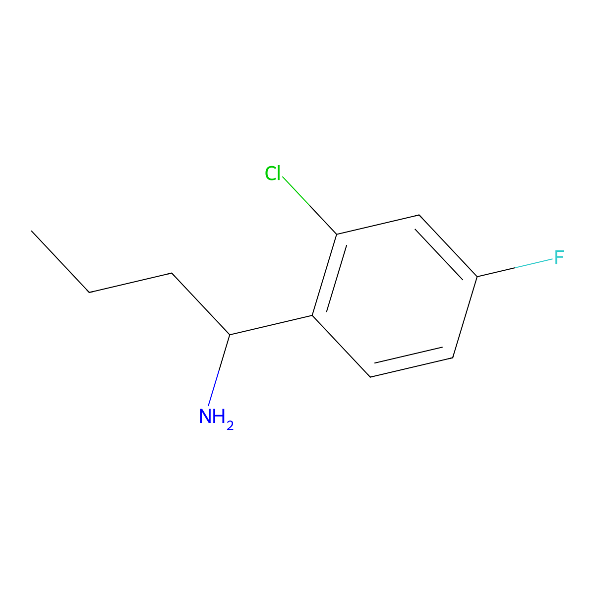 (S)-1-(2-Chloro-4-fluorophenyl)butan-1-amine molecular structure, CAS 1213479-23-2