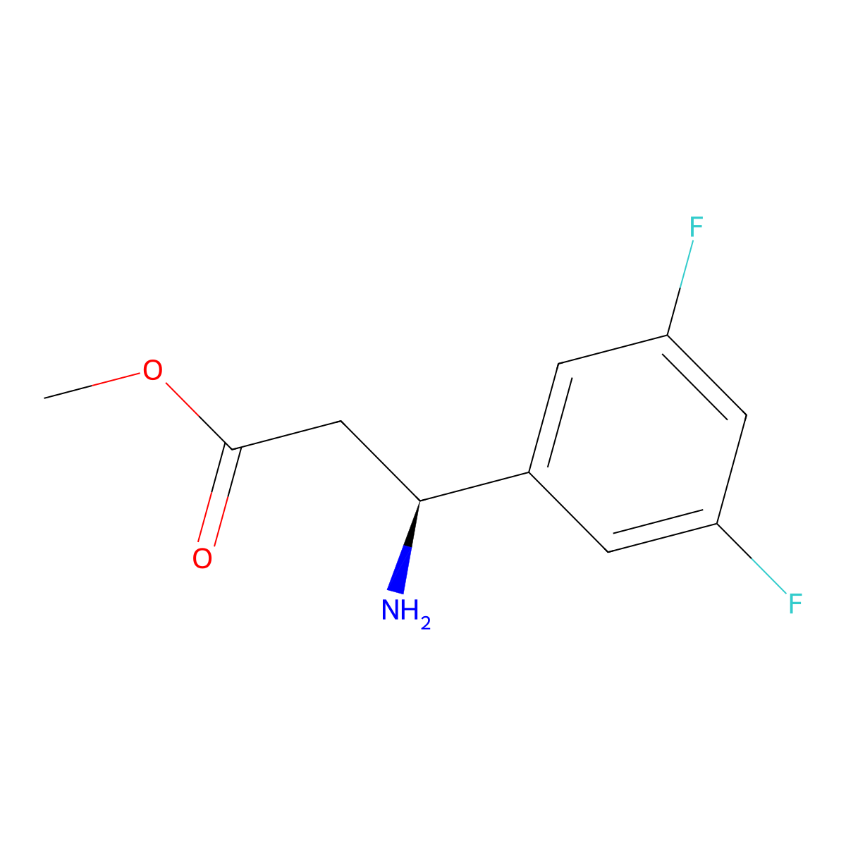 methyl (3S)-3-amino-3-(3,5-difluorophenyl)propanoate molecular structure, CAS 1213479-58-3
