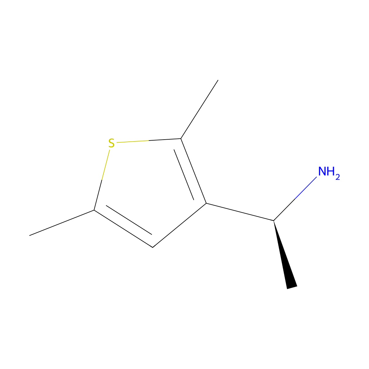 (1S)-1-(2,5-dimethylthiophen-3-yl)ethan-1-amine molecular structure, CAS 1213480-17-1