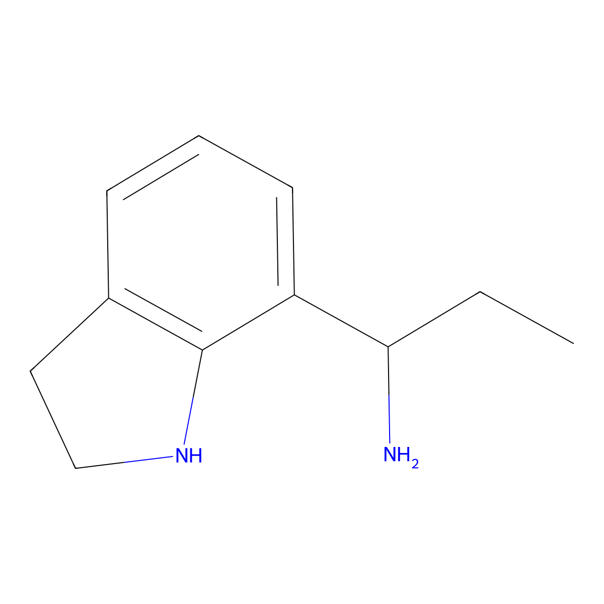 (S)-1-(indolin-7-yl)propan-1-amine molecular structure, CAS 1213481-13-0