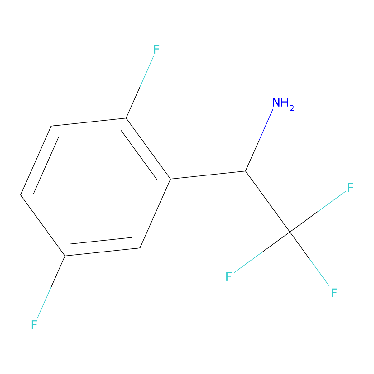 (R)-1-(2,5-Difluorophenyl)-2,2,2-trifluoroethan-1-amine molecular structure, CAS 1213481-25-4