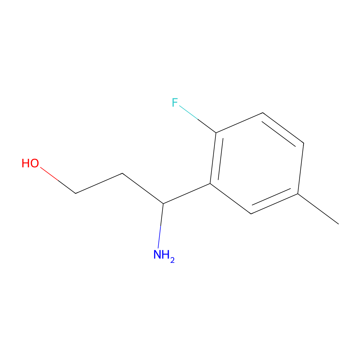 (3S)-3-Amino-3-(2-fluoro-5-methylphenyl)propan-1-OL molecular structure, CAS 1213481-84-5