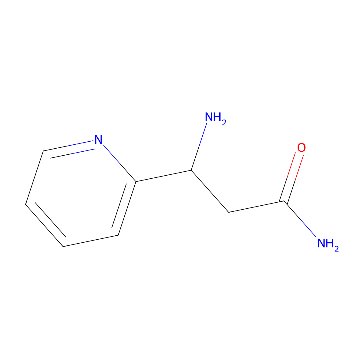 (3R)-3-amino-3-(pyridin-2-yl)propanamide molecular structure, CAS 1213481-96-9