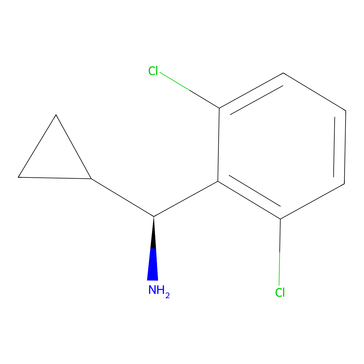 (S)-Cyclopropyl(2,6-dichlorophenyl)methanamine molecular structure, CAS 1213482-23-5