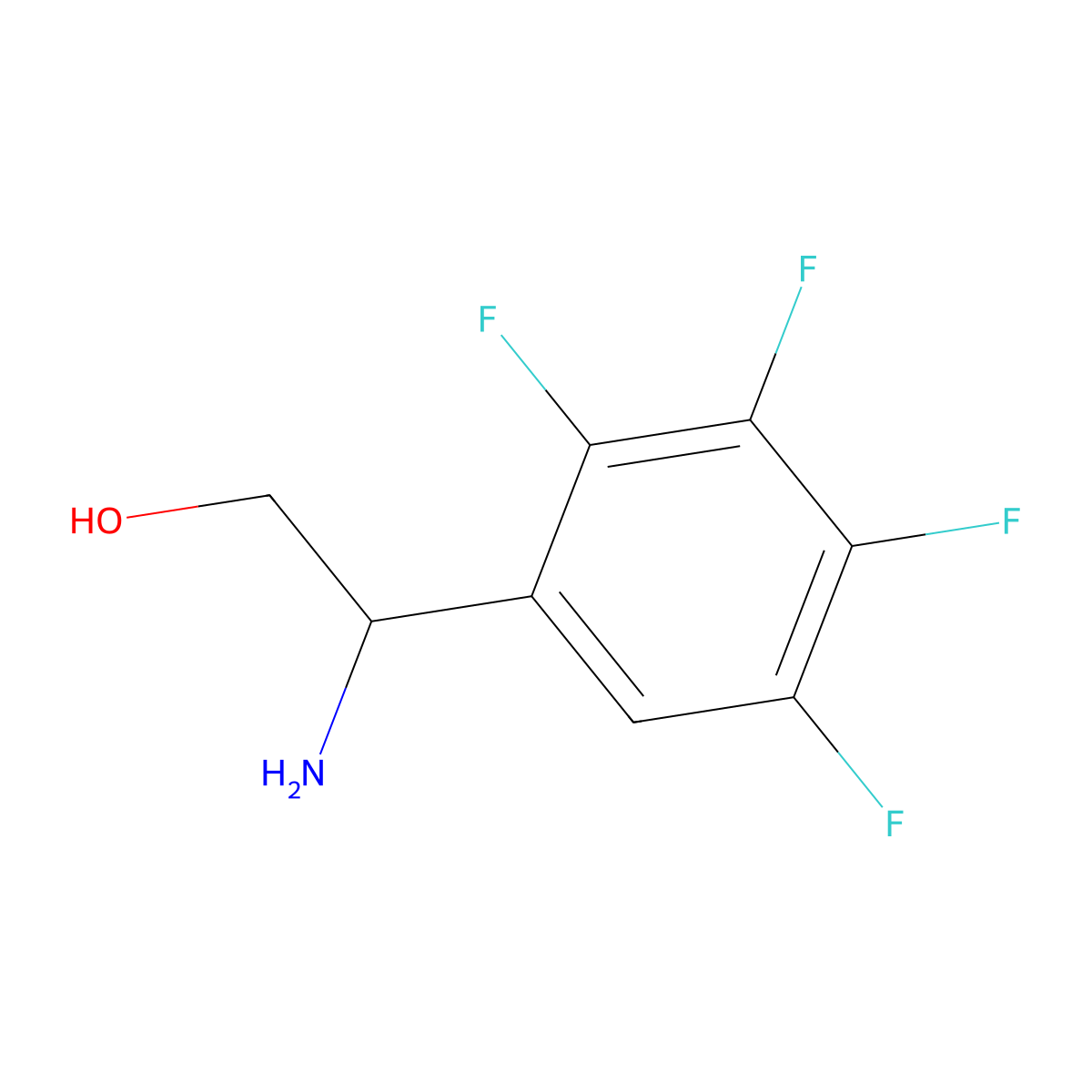 (2S)-2-Amino-2-(2,3,4,5-tetrafluorophenyl)ethan-1-OL molecular structure, CAS 1213482-97-3