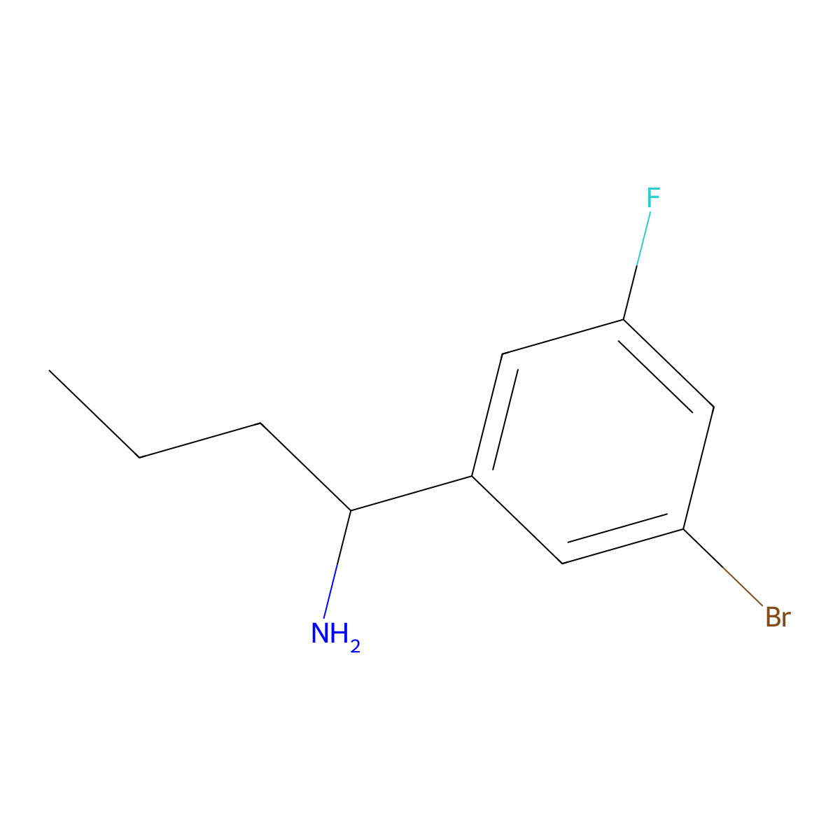 (S)-1-(3-Bromo-5-fluorophenyl)butan-1-amine molecular structure, CAS 1213482-99-5