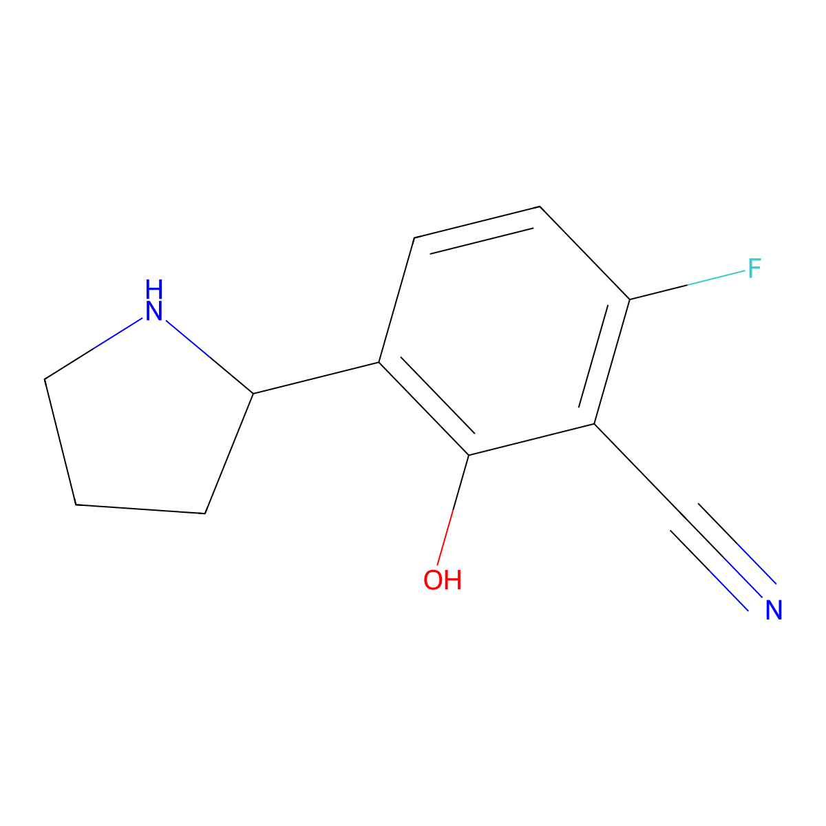 (S)-6-Fluoro-2-hydroxy-3-(pyrrolidin-2-yl)benzonitrile molecular structure, CAS 1213483-69-2