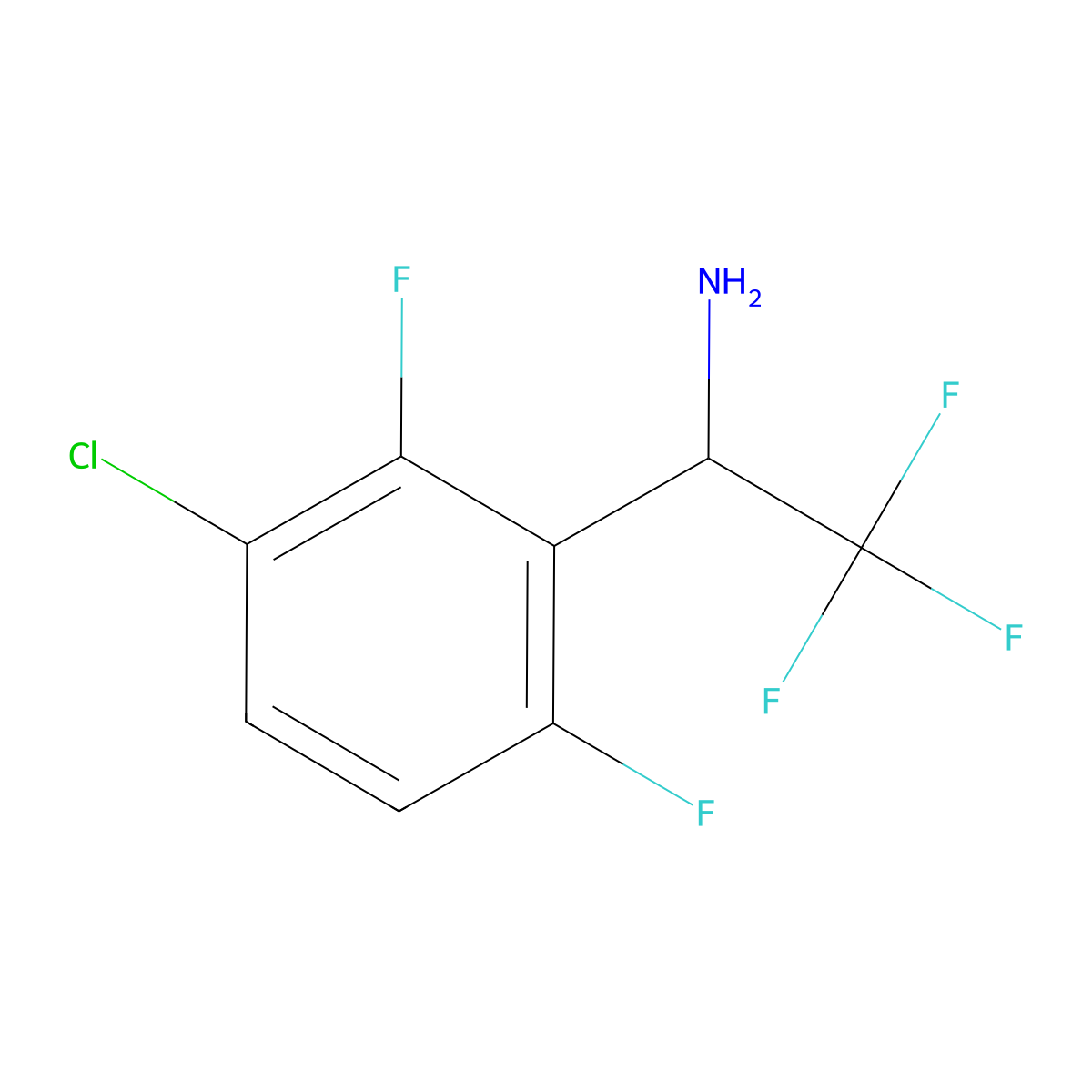 (R)-1-(3-chloro-2,6-difluorophenyl)-2,2,2-trifluoroethan-1-amine molecular structure, CAS 1213484-66-2