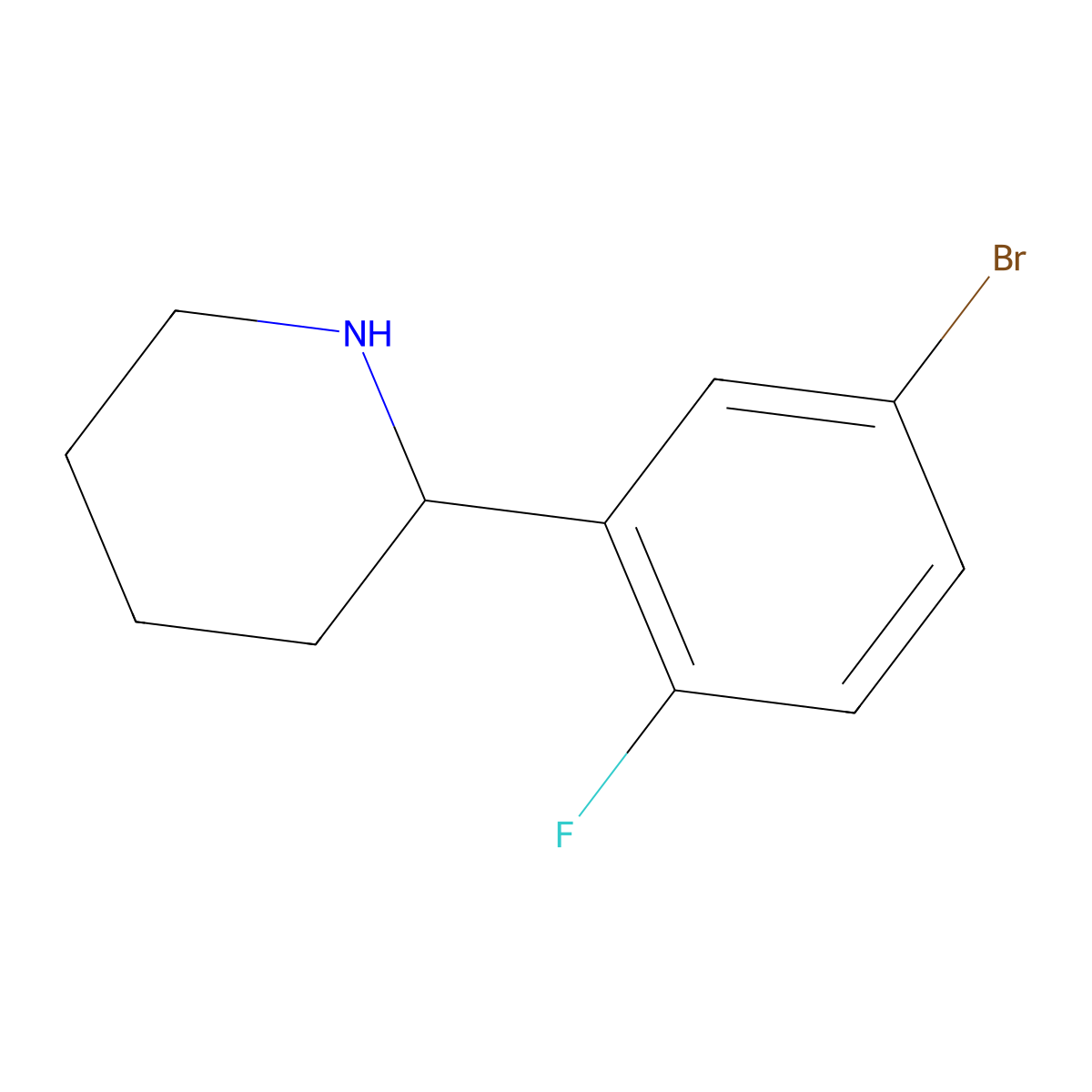 (R)-2-(5-Bromo-2-fluorophenyl)piperidine molecular structure, CAS 1213485-16-5