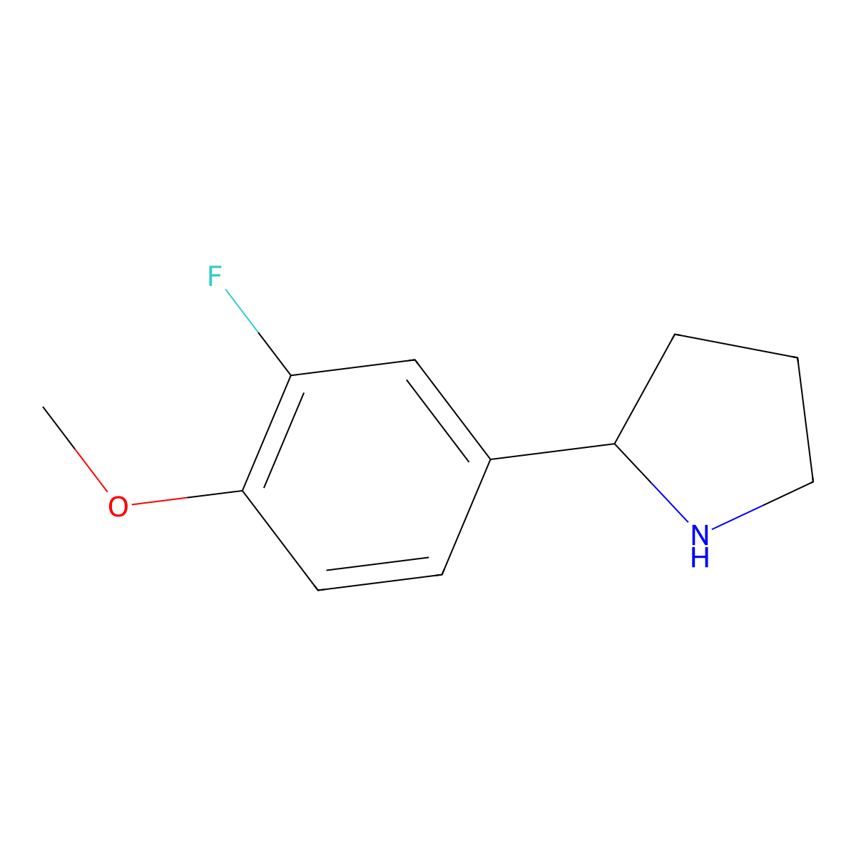 (R)-2-(3-Fluoro-4-methoxyphenyl)pyrrolidine molecular structure, CAS 1213485-19-8