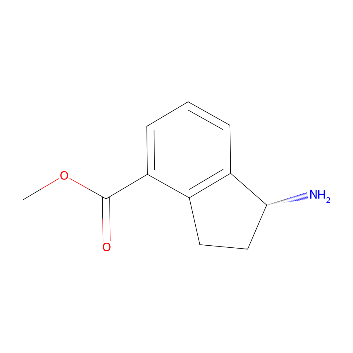 methyl (1R)-1-amino-2,3-dihydro-1H-indene-4-carboxylate molecular structure, CAS 1213485-48-3
