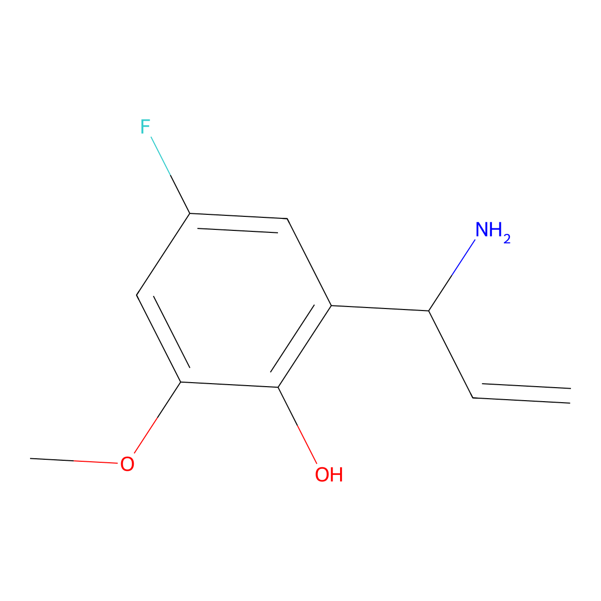 2-[(1R)-1-Amino-2-propen-1-yl]-4-fluoro-6-methoxyphenol molecular structure, CAS 1213485-49-4