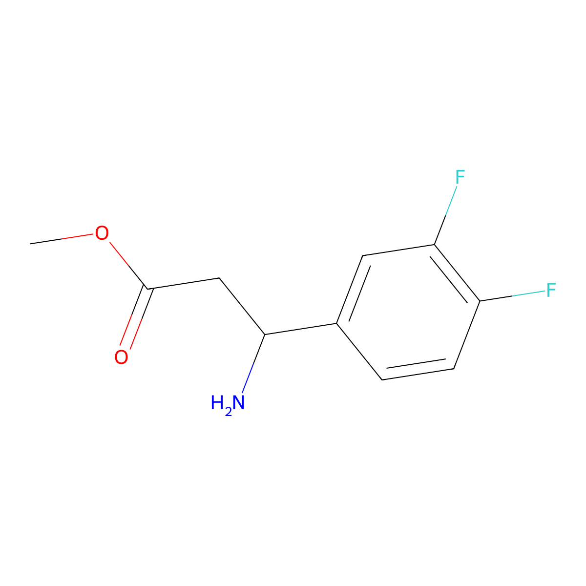 Methyl (R)-3-amino-3-(3,4-difluorophenyl)propanoate molecular structure, CAS 1213486-71-5