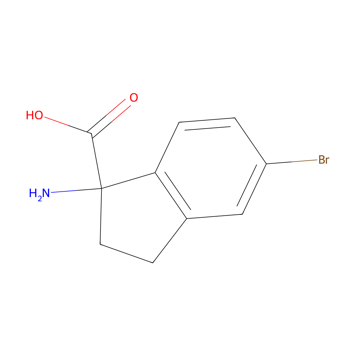(S)-1-amino-5-bromo-2,3-dihydro-1H-indene-1-carboxylic acid molecular structure, CAS 1213489-08-7