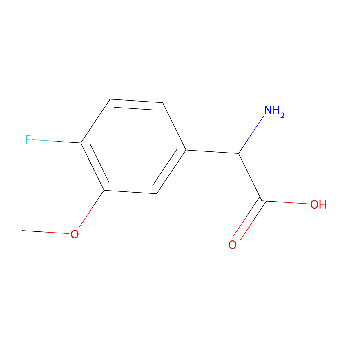 (R)-2-Amino-2-(4-fluoro-3-methoxyphenyl)aceticacid molecular structure, CAS 1213489-65-6