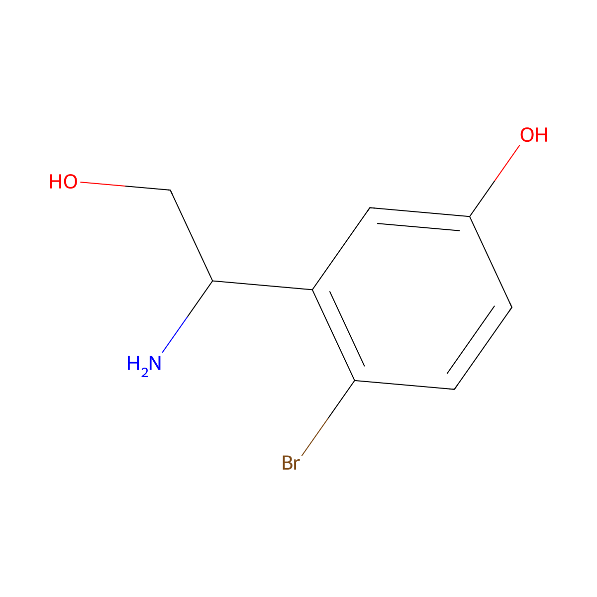 (r)-3-(1-Amino-2-hydroxyethyl)-4-bromophenol molecular structure, CAS 1213490-01-7