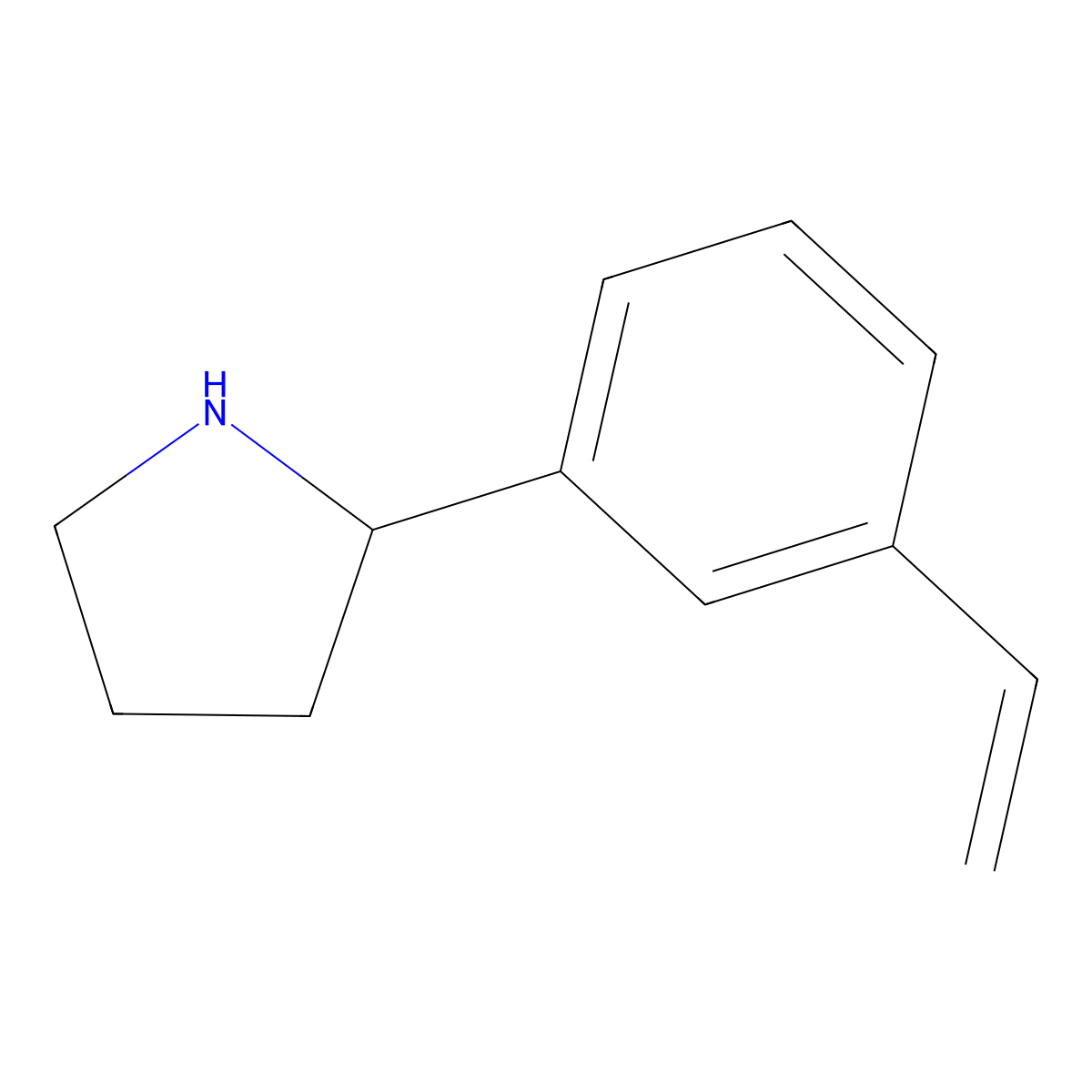(S)-2-(3-Vinylphenyl)pyrrolidine molecular structure, CAS 1213490-61-9