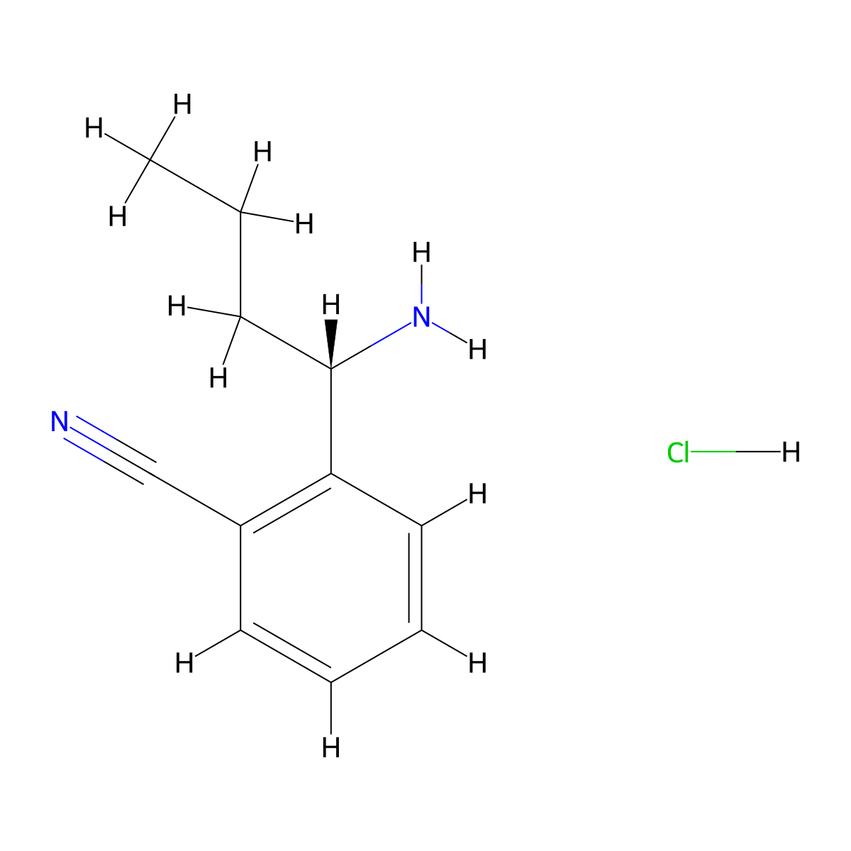 (S)-2-(1-Aminobutyl)benzonitrile hydrochloride molecular structure, CAS 1213492-30-8