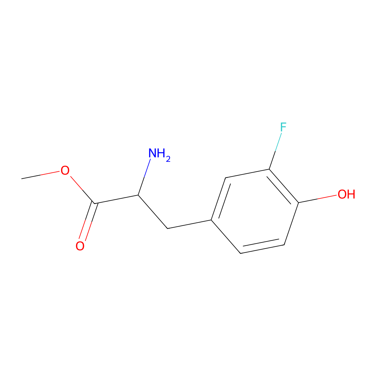 Methyl (R)-2-amino-3-(3-fluoro-4-hydroxyphenyl)propanoate molecular structure, CAS 1213492-68-2
