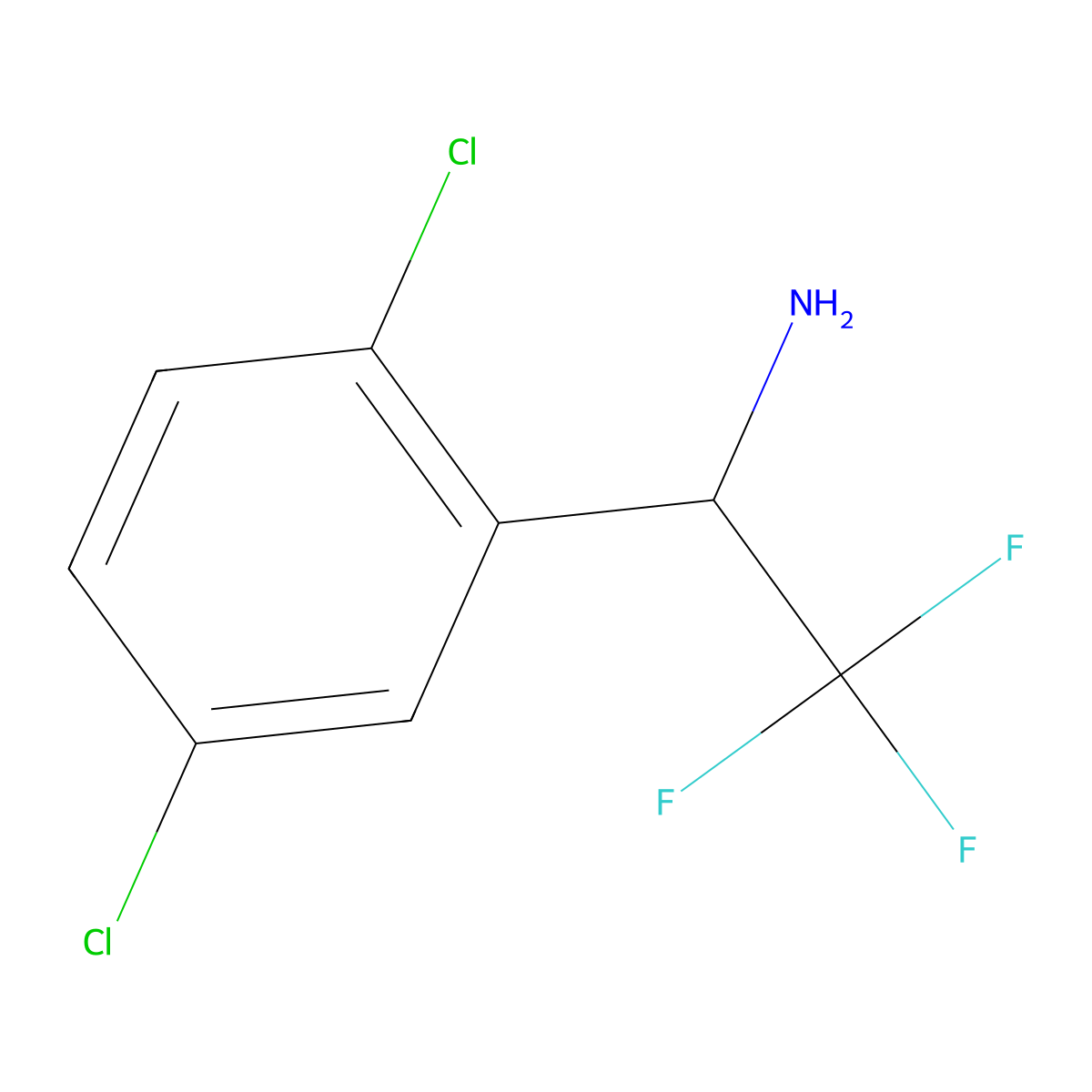 (1S)-1-(2,5-Dichlorophenyl)-2,2,2-trifluoroethanamine molecular structure, CAS 1213493-91-4